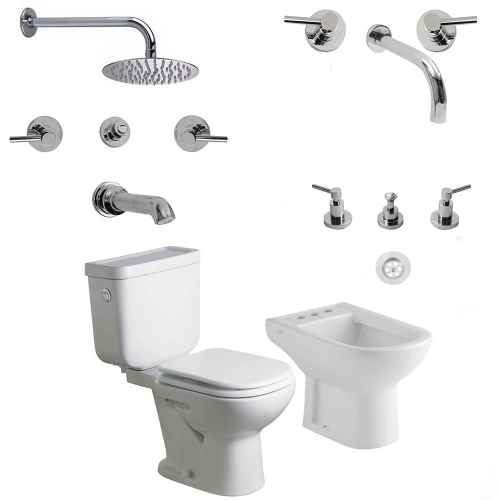 Juego de baño Completo Ferrum Bari+Griferia Lever P Triumph