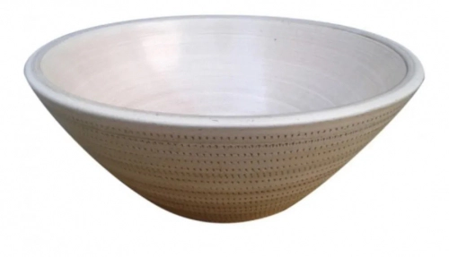 Bacha Artesanal Fango De Apoyo Panal Beige Fango 30cm