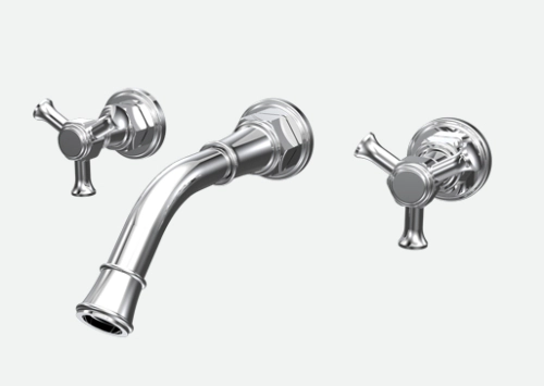 Griferia Lavatorio De Pared Antique Cruz Cromo Andez 550.40