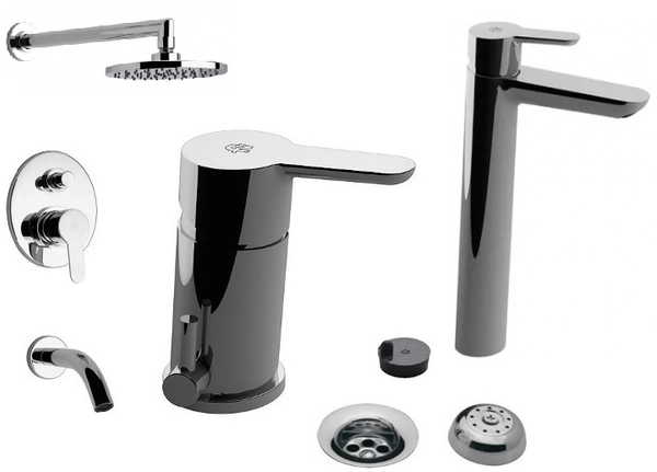 Griferia baño Puelo FV Lavatorio Alto Bidet Bañera Monocoman