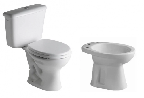Juego Baño Ferrum Andina Inodoro Largo Bidet Deposito dual