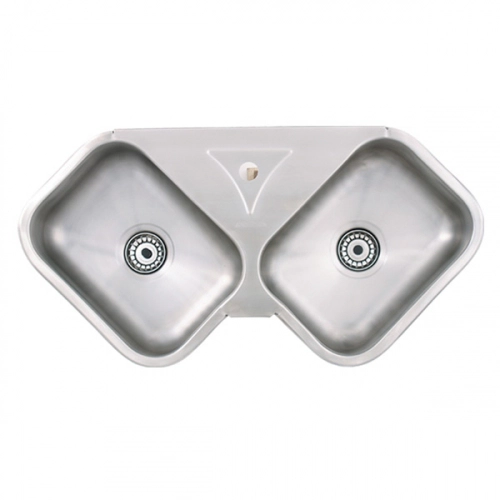 Bacha de cocina MI Pileta Esquinera semi lujo doble 350