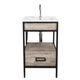 Mueble iron 50 roble Campi vintage con mesada blanca 1 agujero