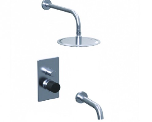 Griferia de ducha Hidromet Texture c/transf cromo negro 9803CRNE