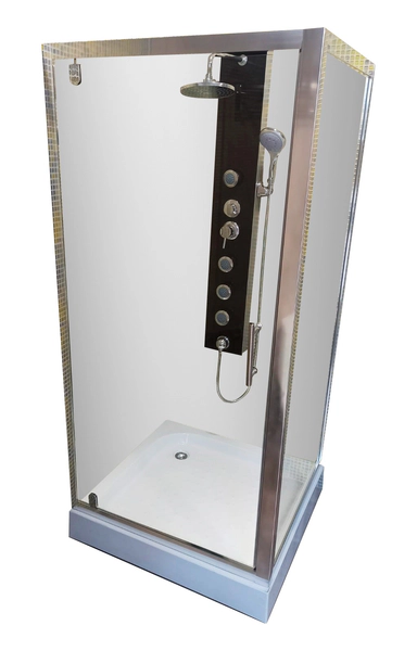 Box puerta pivot cristal Utility 90x90x185 vesail c/recep 3305-BT