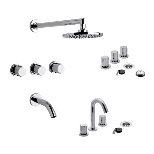 Griferia baño completa Fv California Lavatorio Ducha Bidet