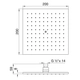 Ducha FV 200 mm fija articulada metalica cuadrada 126.MC0-20