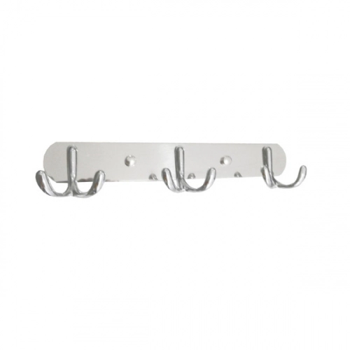 Accesorio Baño Daccord Perchero Doble x 3 Acero Inoxidable