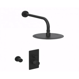 Griferia de ducha Hidromet Texture 2V c/lluvia y escocesa black 9813NEGR