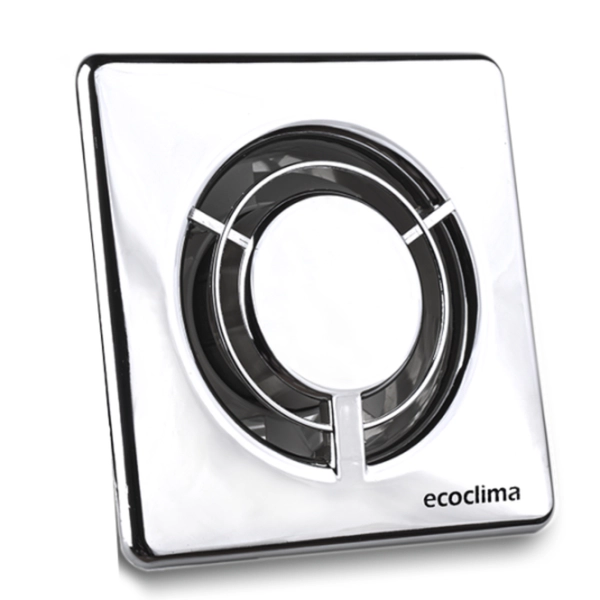 Extractor para baño cuadrado pequeño 10° cromo ECOCLIMA 506
