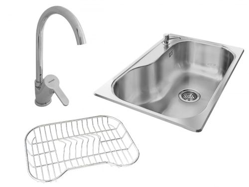 Bacha Luxor Johnson simple +secaplatos+dosificador+griferia