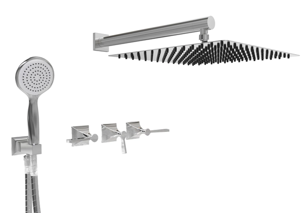 Griferia de ducha Hidromet New Castle 2V c/transf y duchador Lever 51053CRCR