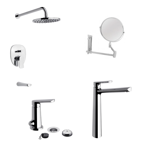 Griferia de baño Completa Fv Aromo + Espejo Movil