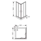 Box de ducha Ferrum 90x90x1850 cm khios cuadrada 2 puertas