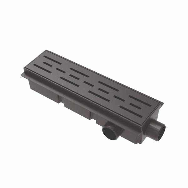 Desague Ideal Lineal Encastrable 30cm base ABS rejilla paralela acero inox 12130