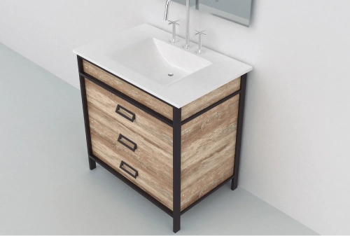 Mueble Campi Iron 80 vintage con mesada 3 ag IR80RCL3