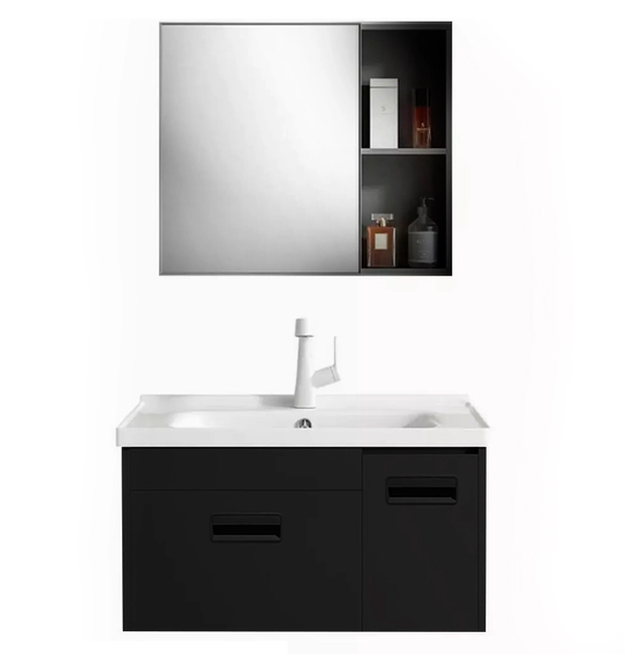 Vanitory Uhome bacha y espejo gris ocuro HC-016-80