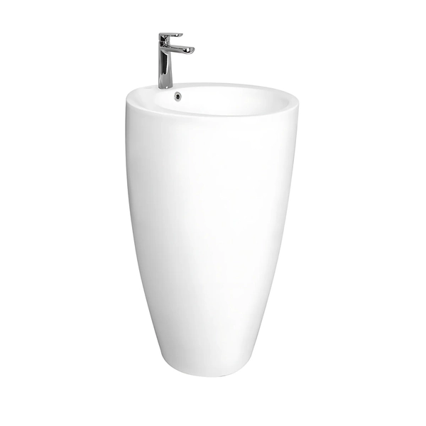 Lavatorio Ferrum milos pedestal redondo blanco MLS-LV-005-BL