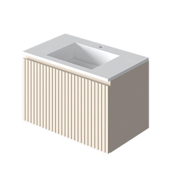 Vanitory Zedra 80cm viterbo varillado laqueado mesada fina c/ bacha