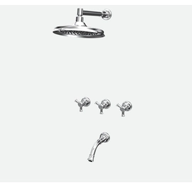 Grifeira De Ducha Con Transferencia Antique Cruz XXL Cromo Andez 0604.40