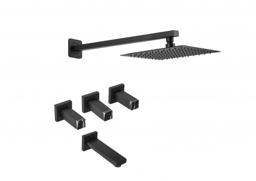 Griferia de ducha c/t Haaz Bellagio black marquina