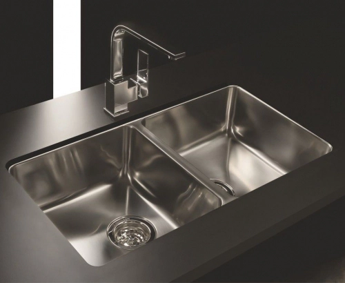 Bacha de cocina doble Johnson Quadra c/antirreb Q76CR