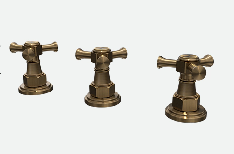 Griferia De Bidet 3 Ag Antique Cruz Bronce Viejo Andez 0700.40