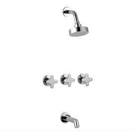 Grifería bañera Hydros c/transf Viva Nova Cruz cromo 704011