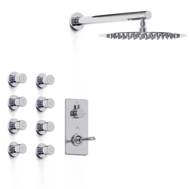 Griferia ducha 2v c/escocesa monocomando Hidromet Icon cromo 11113CRCR