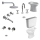 Juego de baño Completo Ferrum Andina + Griferia Triumph R