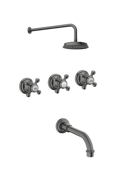 Griferia de ducha Piazza Renoir c/tranf cc grafito 21906GF