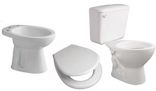 Juego baño Ferrum Sanitarios Inodoro largo Deposito bidet+As