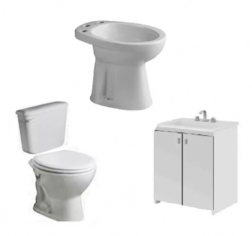 Juego baño Andina Ferrum + Vanitory Schneider c/mesada