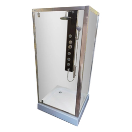 Box puerta pivot cristal Utility 90x90x185 vesail c/recep 3305-BT