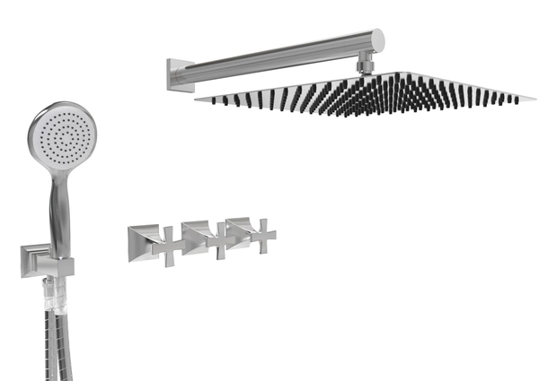 Griferia de ducha Hidromet 2V c/transf y duchador 51063CRCR