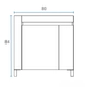 Mueble vanitory Schneider 80x84x46 aqua s/mesada blanco