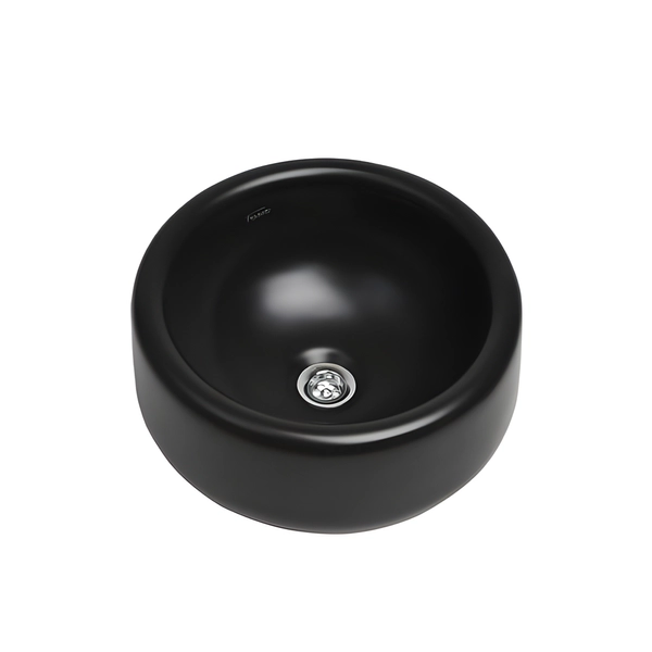 Bacha cilíndrica chica Ferrum Milos negra satinado LWNF-NS//MLS-BH-166-NS