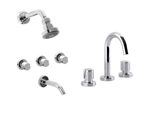 Griferia baño Vasser Galena lavatorio y bañera con transf.