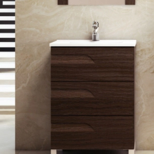 Vanitory 60cm Rivo Schneider Pvc Wengue con mesada