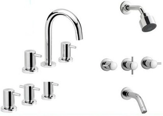 Griferia baño comp. Peirano Marbella Lavatorio Bidet Ducha