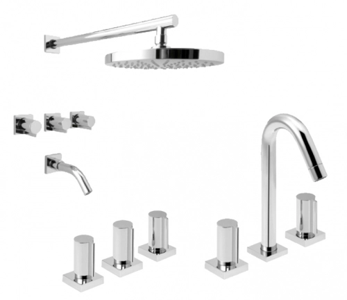 Griferia baño completa Peirano Toledo Lavatorio Bidet Ducha