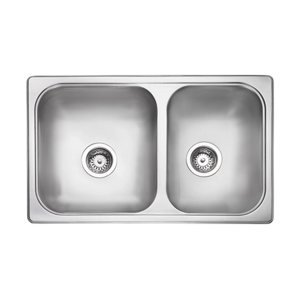 Bacha de cocina Mi Pileta 65x37x18 encastrable esquin doble 305E