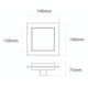 Desagüe Ideal cuadrado 15x15 acero inoxidable para revestir 12050