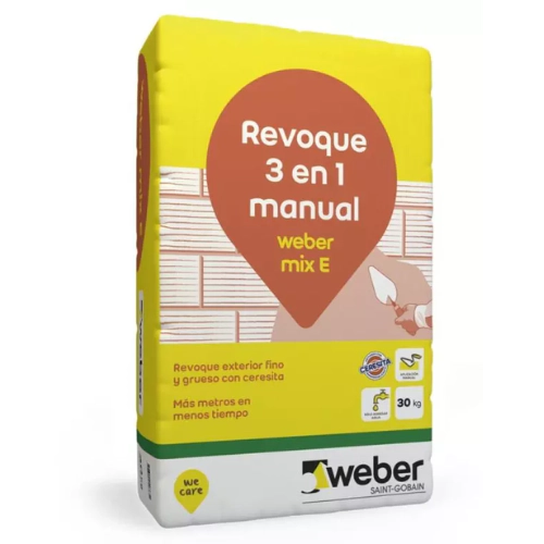 Revoque Weber 3 en 1 c/cerecita mix-e 30 kg 90-2670