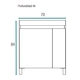 Schneider vanitory sin mesada aqua 70cm carvalho