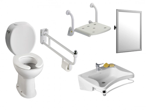 Juego Baño Ferrum linea Espacio completo p/discapacitado