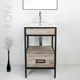 Mueble iron 50 roble Campi vintage con mesada blanca 1 agujero