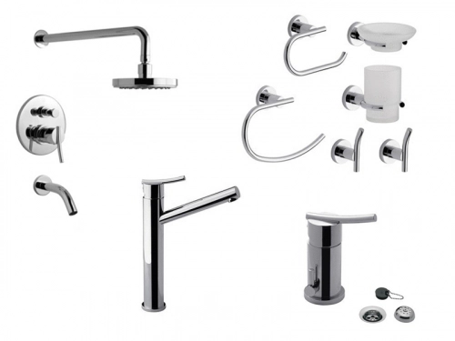 Griferia Baño Fv Libby Lavatorio Alto Bidet Bañera kit 6 pza