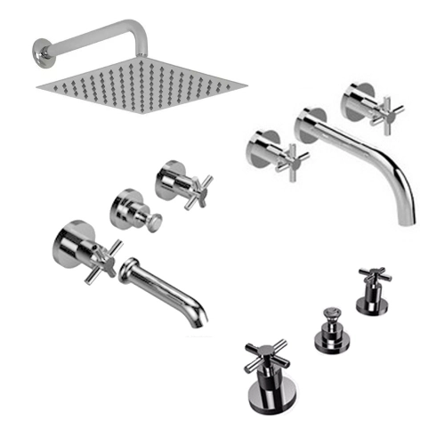 Griferia baño completa Hidromet Triumph Lava Bid Bañ D.cuad