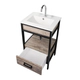 Mueble iron 50 roble Campi vintage con mesada blanca 1 agujero